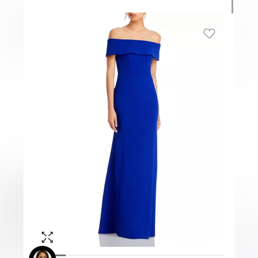 Off-the-Shoulder Scuba Crepe Gown